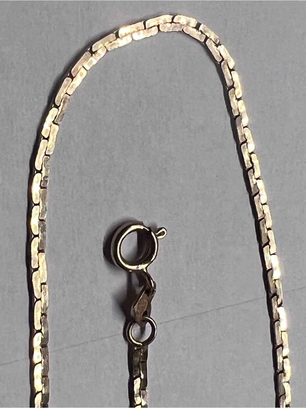 21” 14K 5.0g yellow gold ITALY chain necklace mid-1980s 80s vintage flat brick
